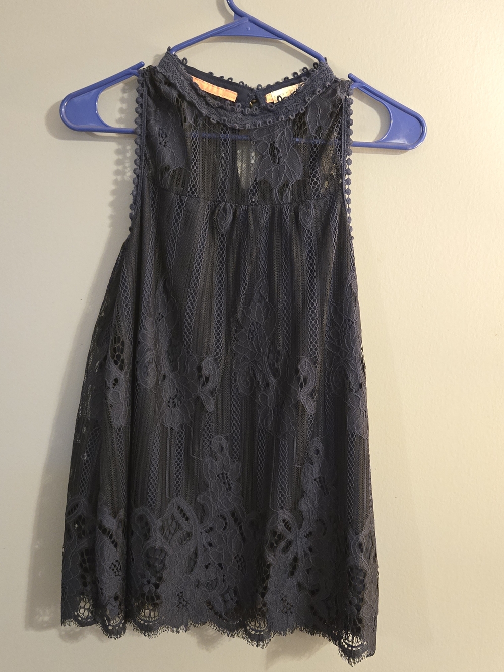 VENUS Dark Navy Lace Sleeveless Top